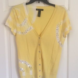 Women’s Yellow tie dye sequin sweater